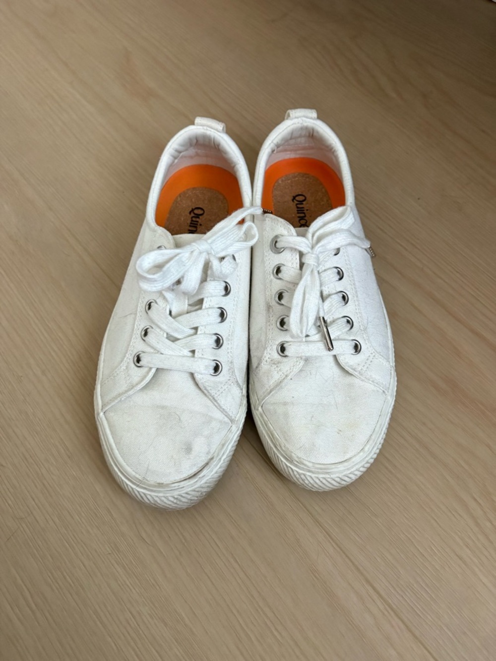 Quince White Canvas Low-Top Sneakers
